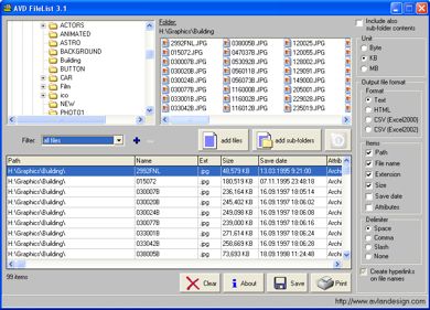 AVD FileList Screenshot