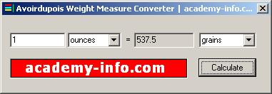 Avoirdupois Weight Measure Converter Screenshot