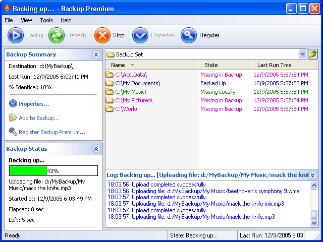 Backup Premium Screenshot