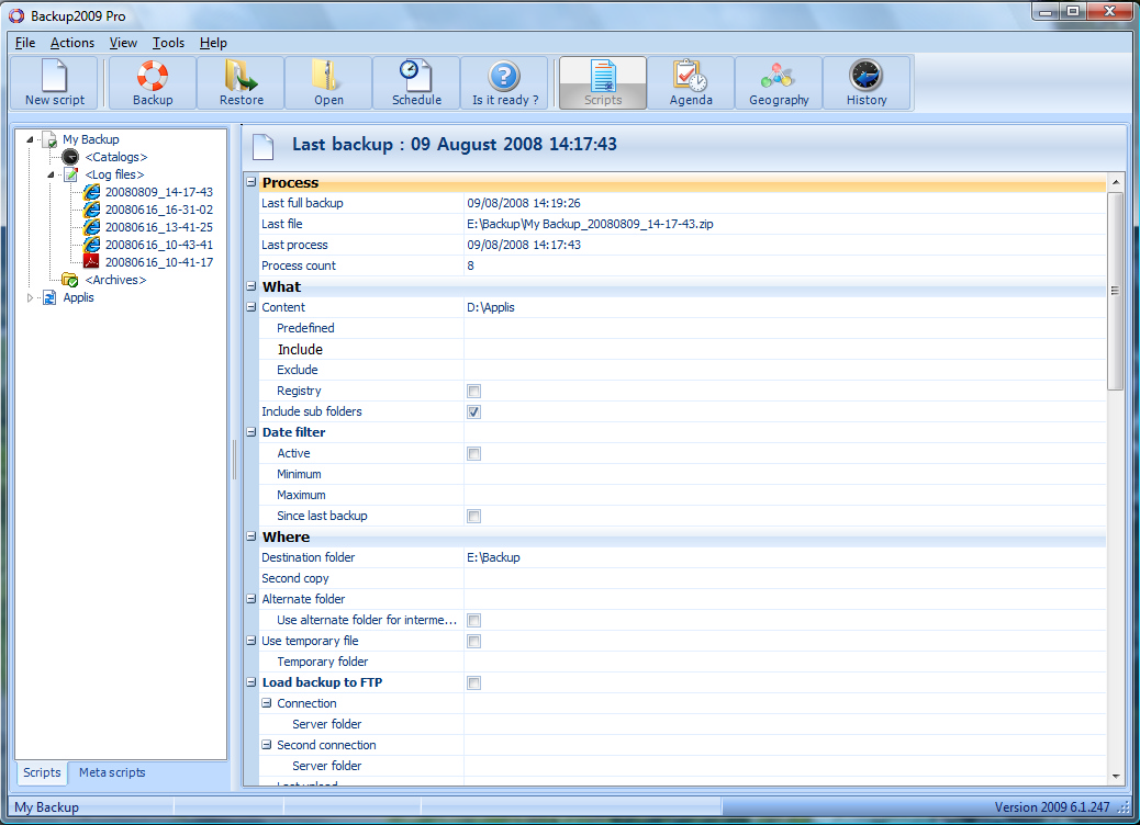 Backup2009 Pro Screenshot