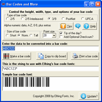 Bar Codes and More Screenshot