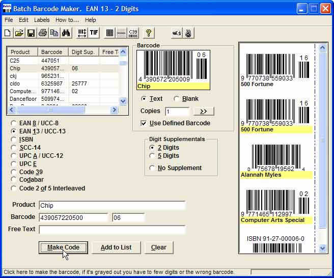 Batch Barcode Maker Screenshot