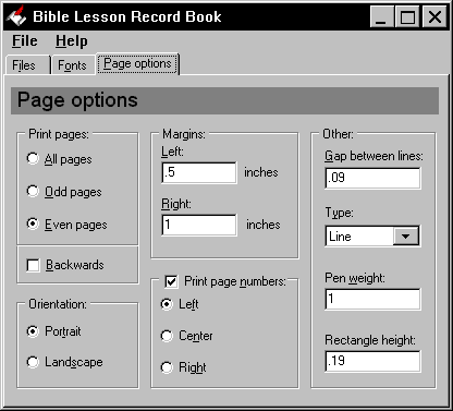 Bible Lesson Record Book Screenshot
