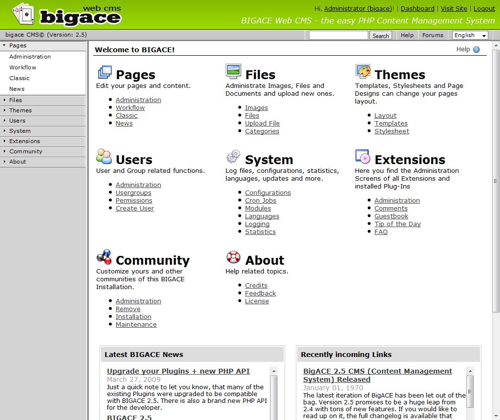 BIGACE Screenshot