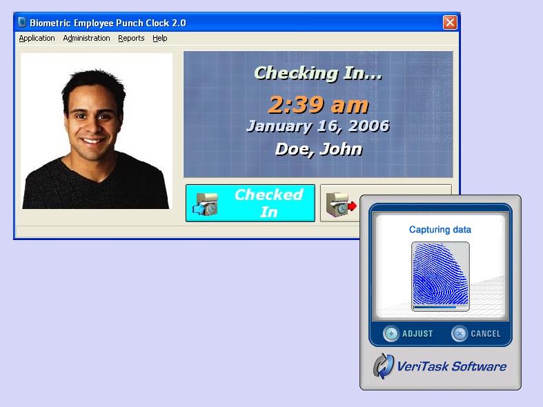 Biometric Employee Time Clock Screenshot