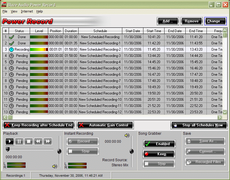 Blaze Audio Power Record Screenshot