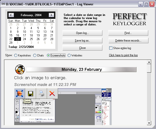 BlazingTools Perfect Keylogger Screenshot