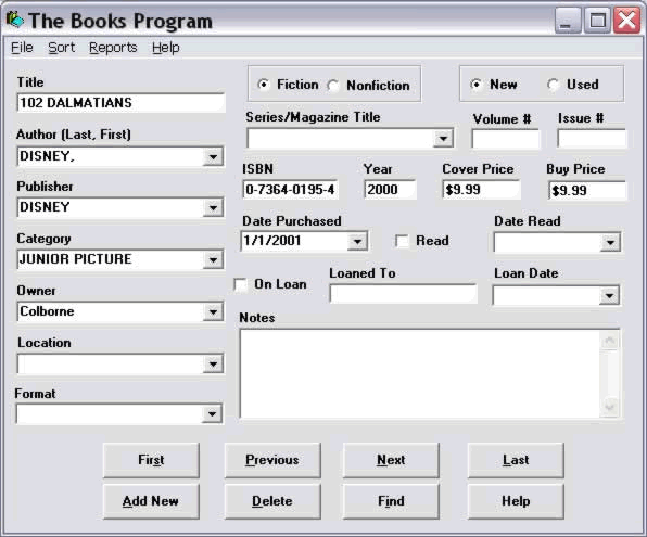 Books Program Screenshot