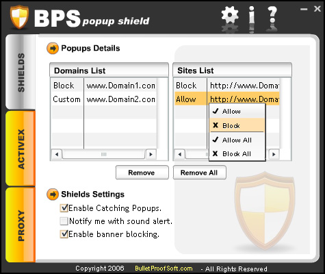 BPS Popup Shield Screenshot