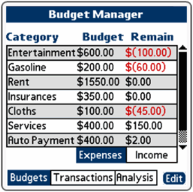 Budget Manager Screenshot