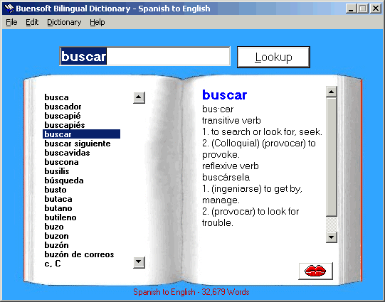 Buensoft Bilingual Talking Dictionary Screenshot