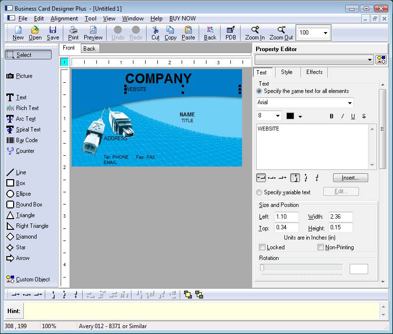 Business Card Designer Plus Screenshot