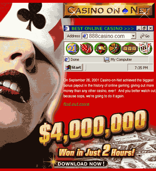 Casino On Net 200 USD Bonus Screenshot