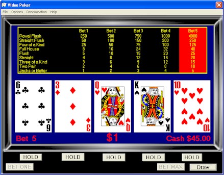 Casino Style Video Poker Screenshot