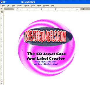 CD and DVD Jewel Case and Label Creator for Word Screenshot