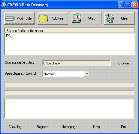 CD/DVD Data Recovery Screenshot