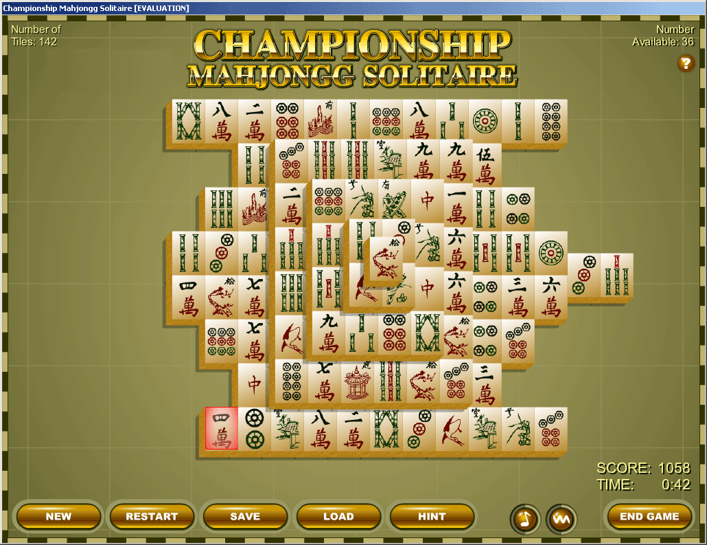 Championship Mahjongg Solitaire Game for Windows PC Screenshot
