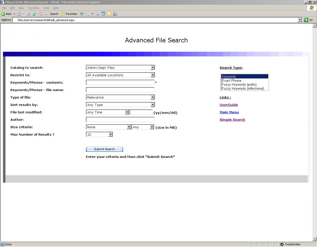 CISearch.NET Screenshot