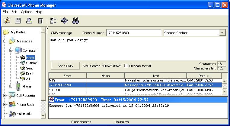 CleverCell Phone Manager Screenshot