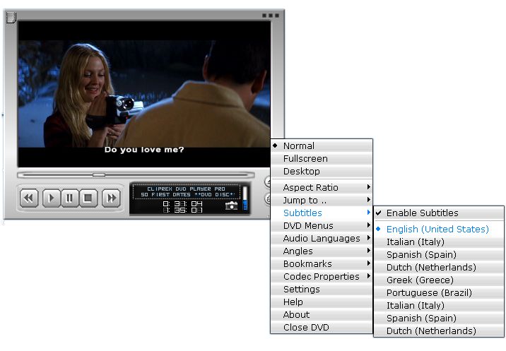 Cliprex DVD Player Professional Screenshot