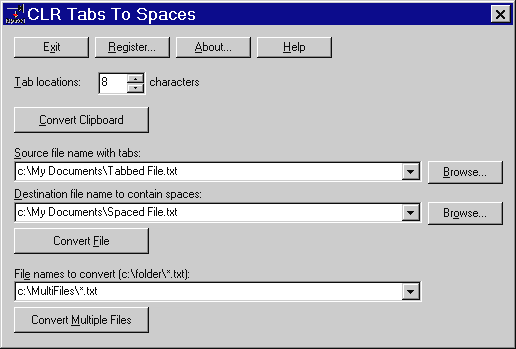 CLR Tabs To Spaces Screenshot
