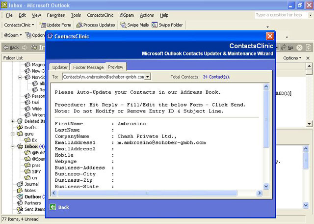 Contacts Clinic for Microsoft Outlook Screenshot