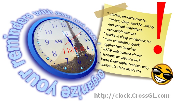 CrossGL Reminder Clock Screenshot