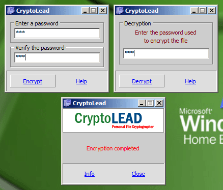 CryptoLead File Encrypter Screenshot