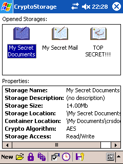 CryptoStorage for Pocket PC Screenshot