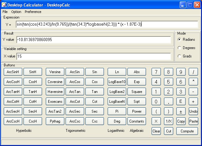 Desktop Calculator - DesktopCalc Screenshot
