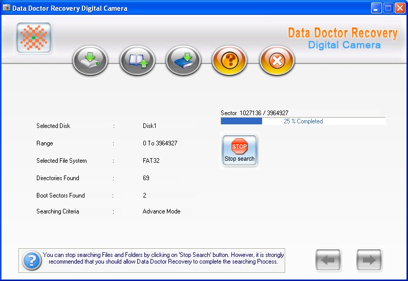 Digital Camera Files Recovery Screenshot