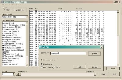 Disk Investigator Screenshot