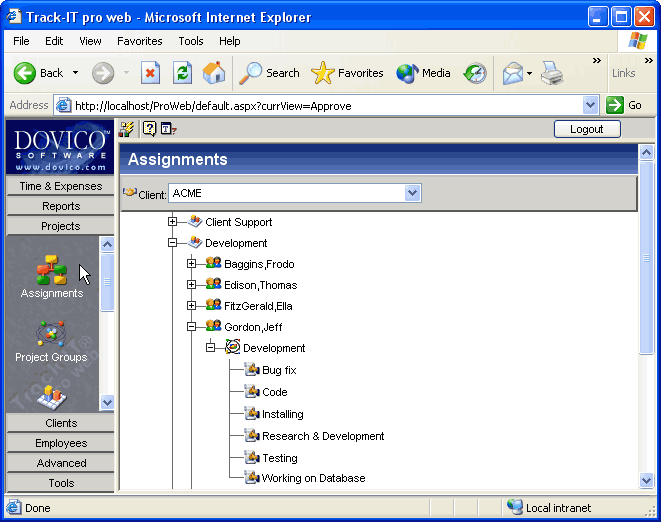 DOVICO Track-IT Suite Screenshot