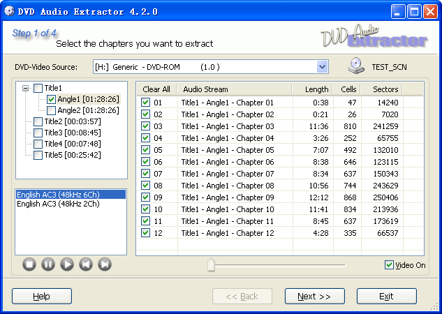 DVD Audio Extractor Screenshot
