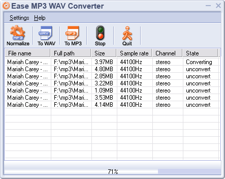 Ease MP3 WAV Converter Screenshot