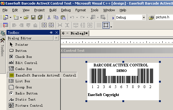 EaseSoft Barcode ActiveX Control Screenshot