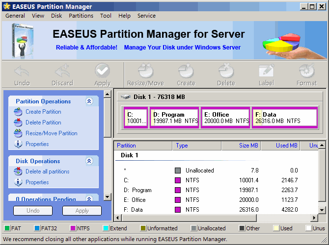 EASEUS Partition Manager Screenshot