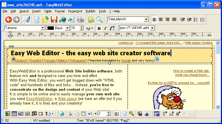 Easy Web Editor website creator Screenshot