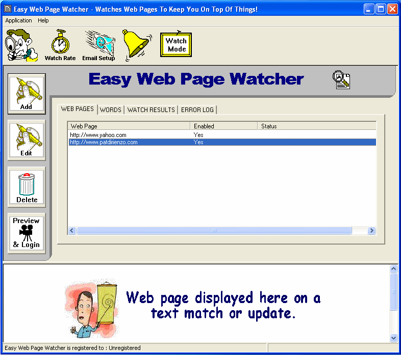Easy Web Page Watcher Screenshot