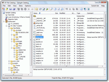 EF File Catalog Screenshot