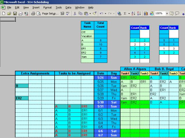 Employee Task Scheduling for One Year Screenshot