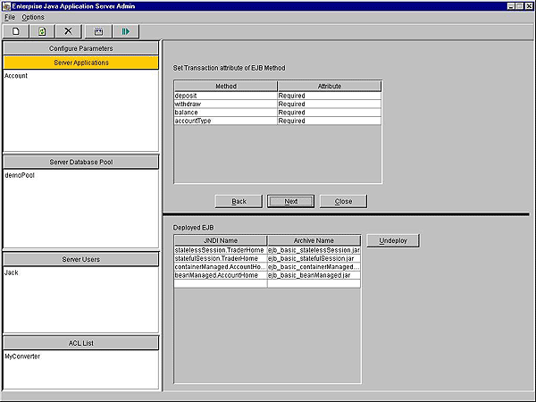 Enterprise Java Application Server Screenshot