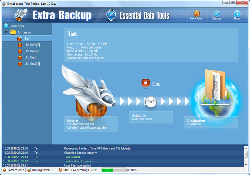 ExtraBackup Screenshot