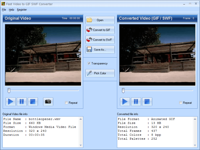 Fast Video to GIF SWF Converter Screenshot