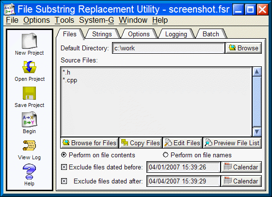 File Substring Replacement Utility Screenshot