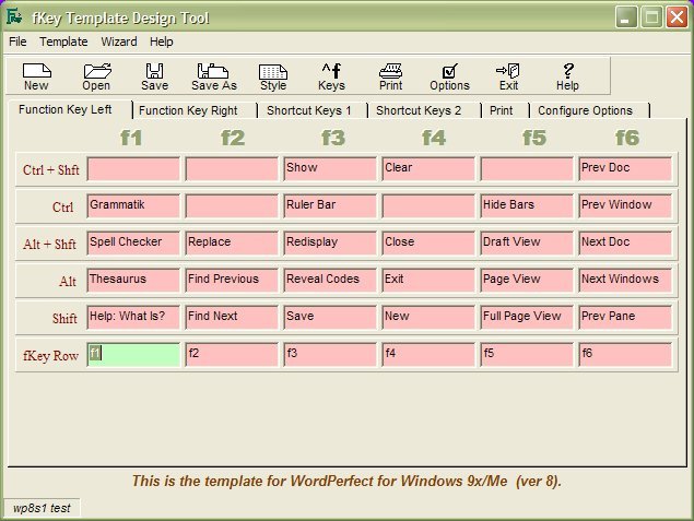 fKey Template Designer Screenshot