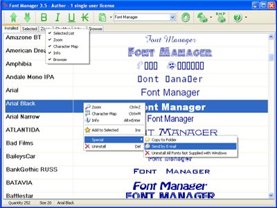 Font Manager Screenshot