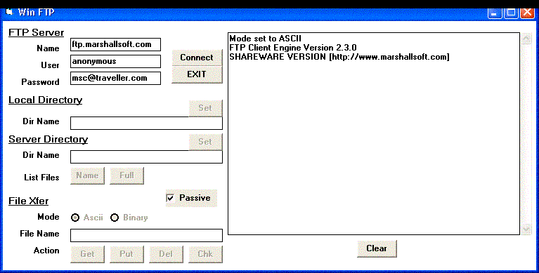 FTP Client Engine for dBase Screenshot