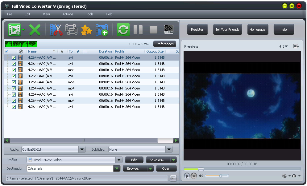 Full Video Converter Screenshot