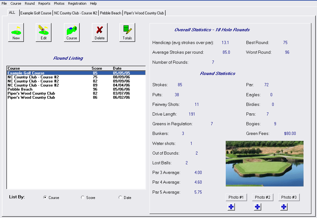 Golf Tracker Screenshot